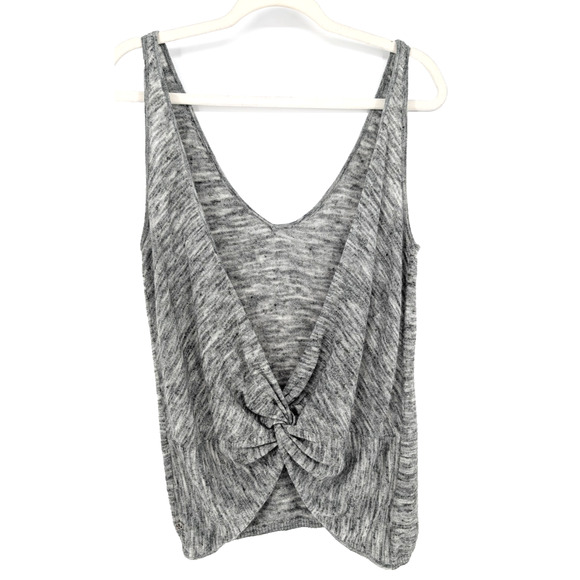 Lululemon Mix and Mingle Tank Heathered Vapor Melanite V Neck Linen Knit Size 6 - Picture 8 of 9